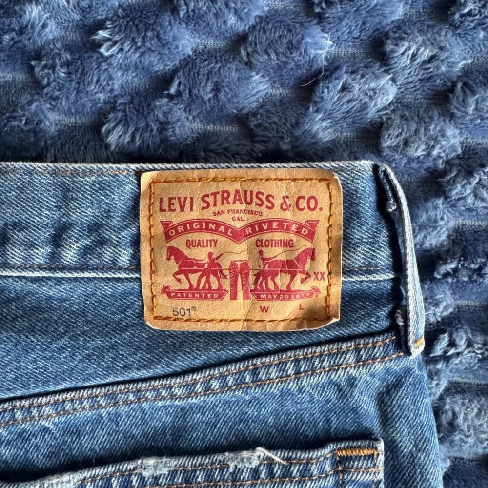 Distressed Blue Jeans - Picture 2 of 3